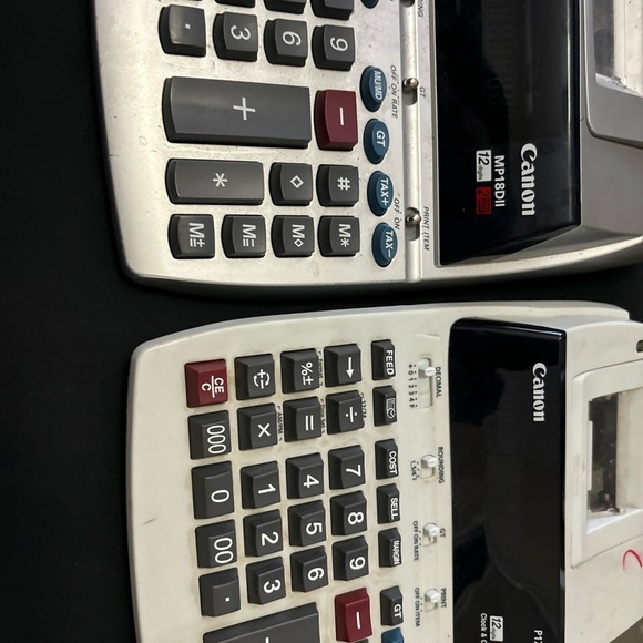 LOT OF 3 VINTAGE Electronic Printing Calculators Canon P170-DH & MP18DII - Picture 3 of 16